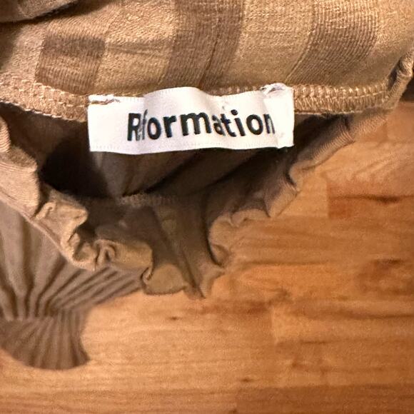 Reformation Libra Long Sleeve Minidress Size XL Tan - Picture 5 of 6